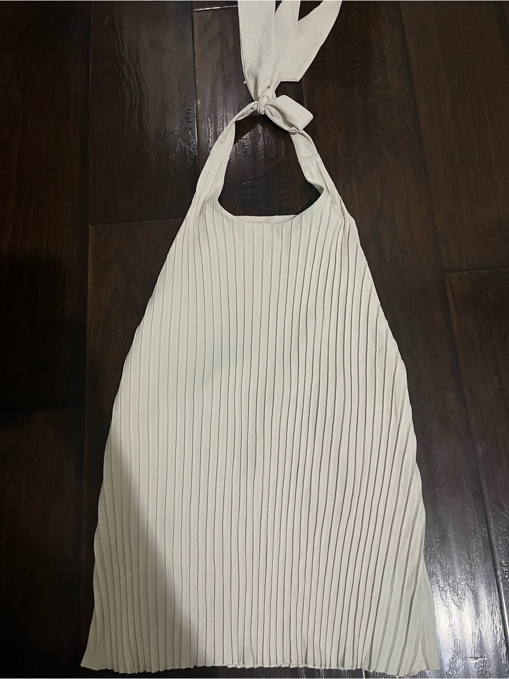 NWOT Zara Cream Pleated Halter Tank Top